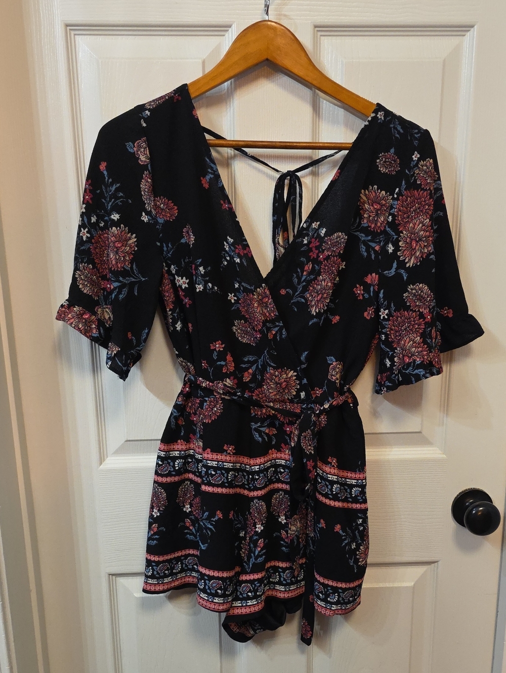 Trixxi Black Floral Romper